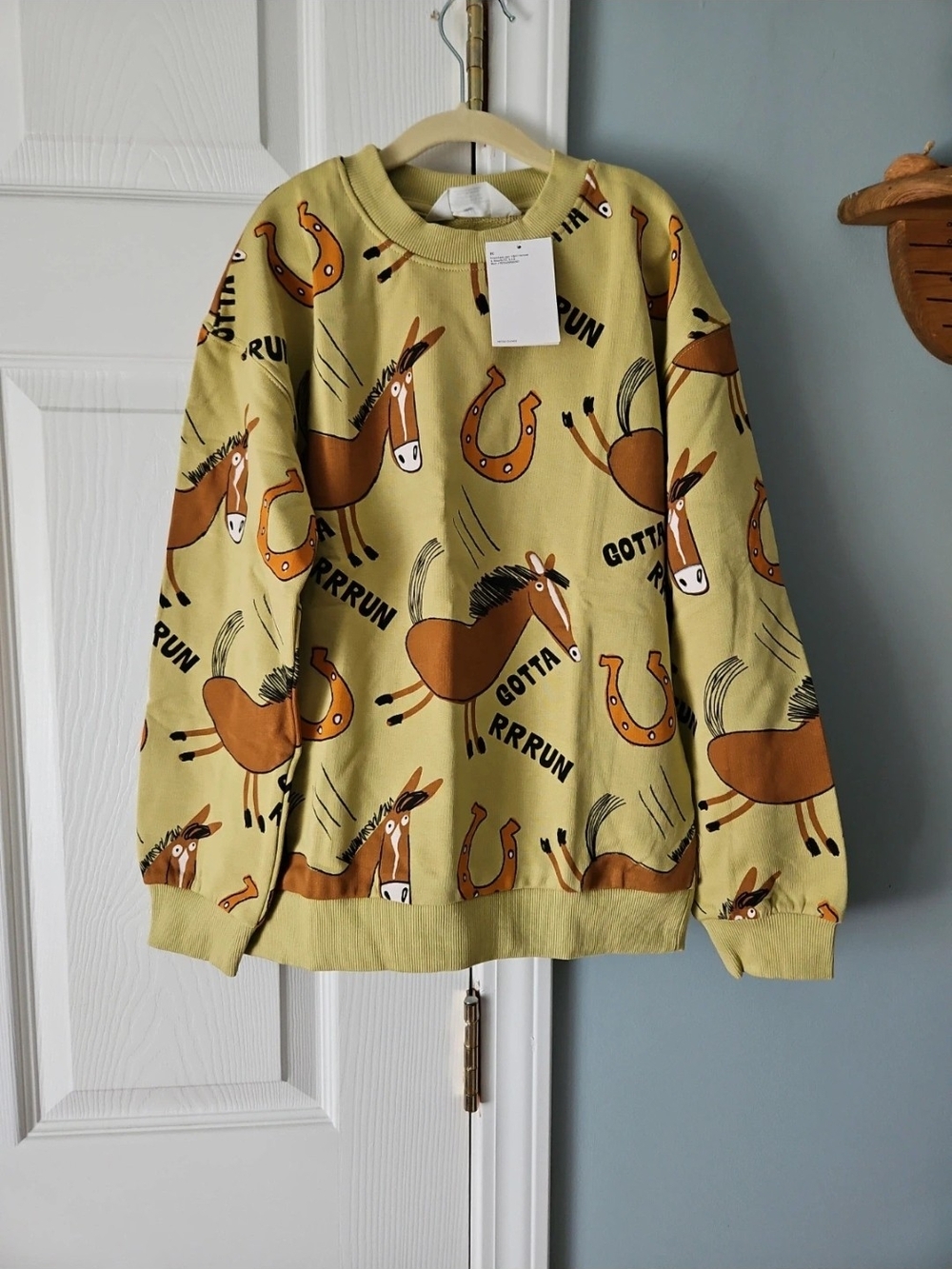 H&M Yellow Horse-Print Kids Sweatshirt